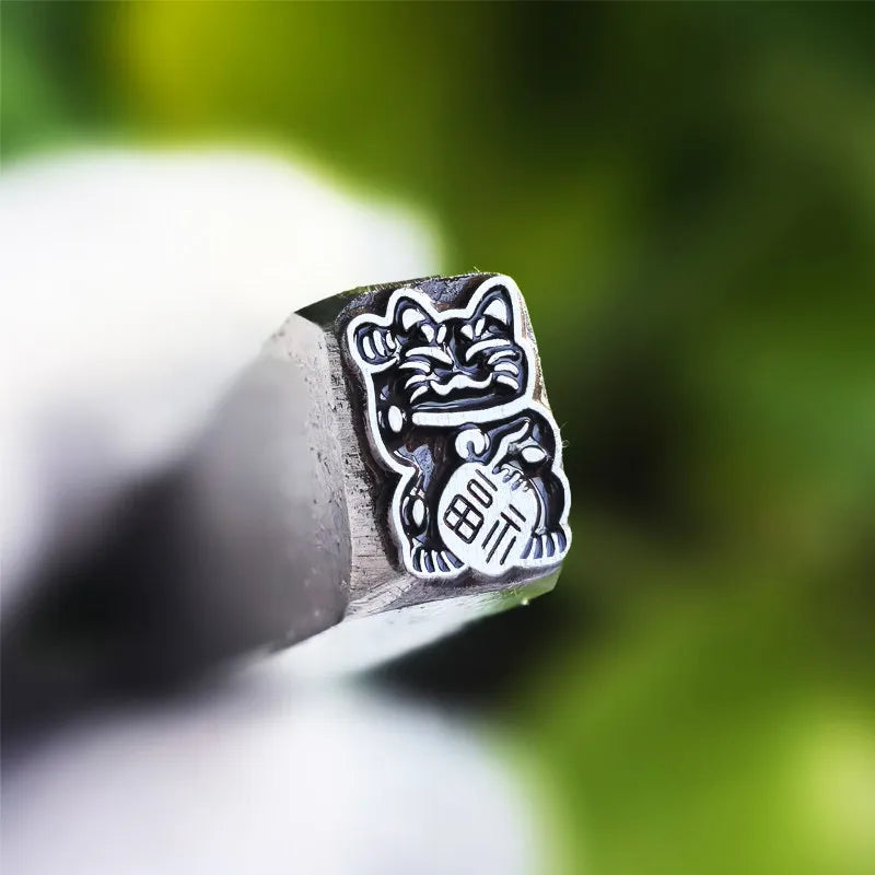 Stainless Steel Lucky Cat Hand Stamping Mold for Leather Goods