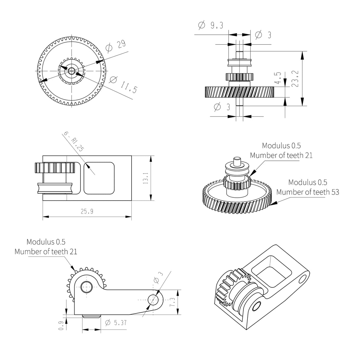 Hardened Steel Extruder Gear for Bambu Lab P1S P1P X1C – BEGRINT