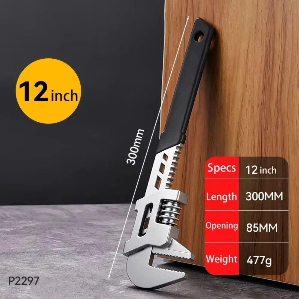 Universal Adjustable Wrench 10/12/15 Inch Wide Jaw Pipe Tool