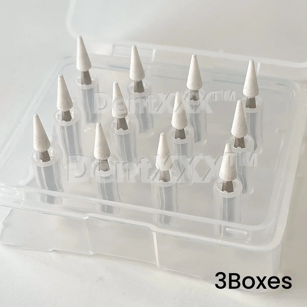 12Pc White Aluminum Oxide Grinding Bits 2.35mm Rotary Tool