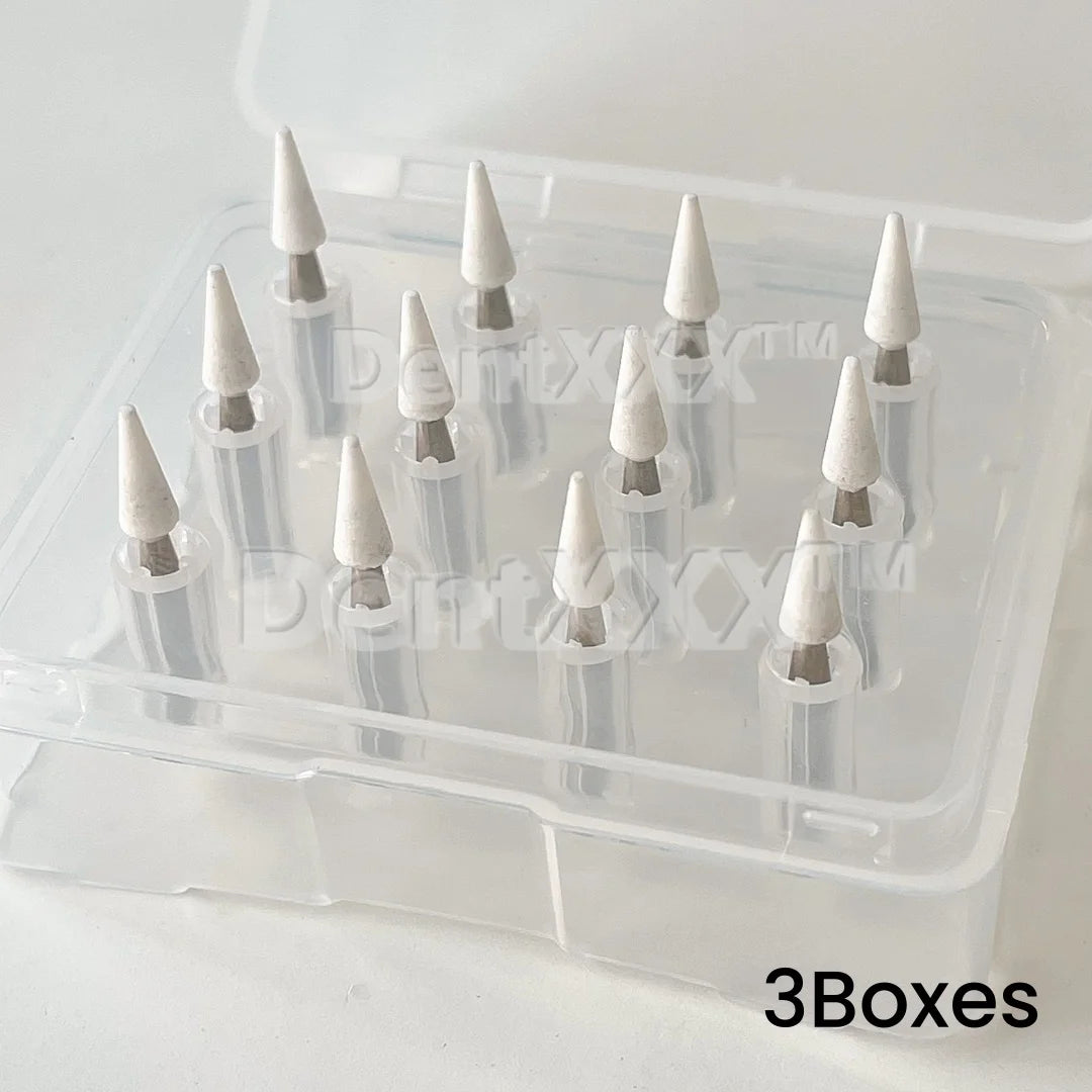 12Pc White Aluminum Oxide Grinding Bits 2.35mm Rotary Tool