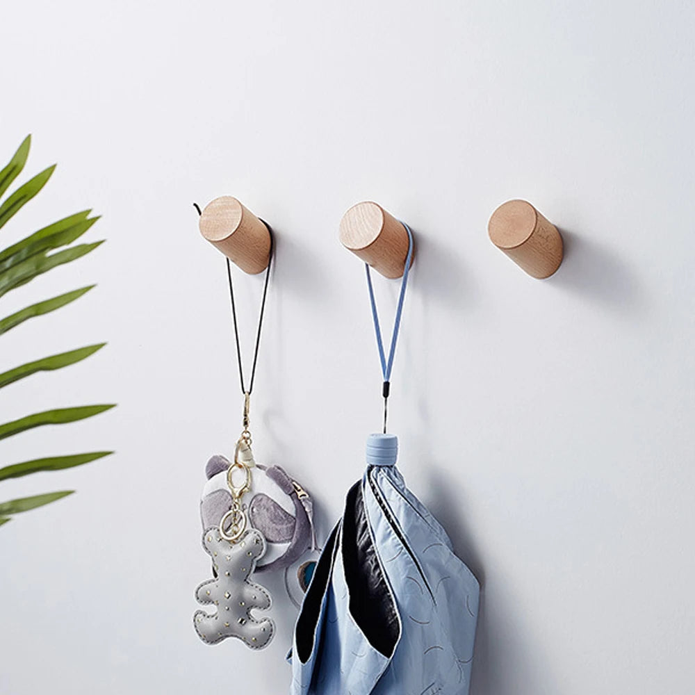 Wooden Wall Hooks – Coat Rack, Towel & Key Hanger