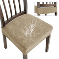 Stretch Fit Dining Chair Seat Covers – Leaf Pattern Washable