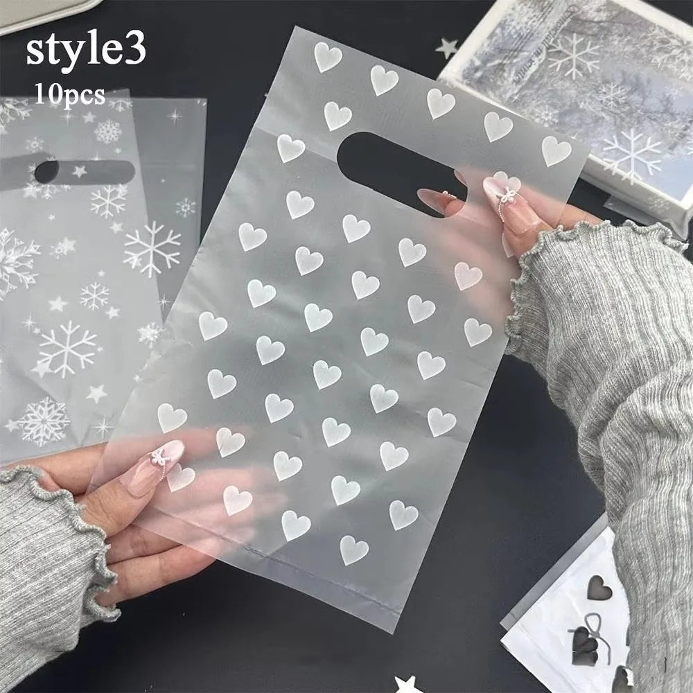 10-Pack Frosted Bowknot Self-Sealing Gift Bags 13×21cm
