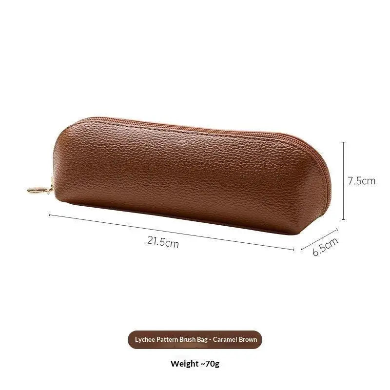 PU Leather Pencil Pouch – Waterproof Metal Zipper Case