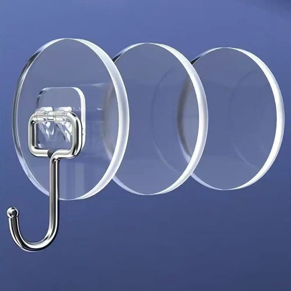 Transparent Wall-Mounted Adhesive Hook – Traceless Storage Rack
