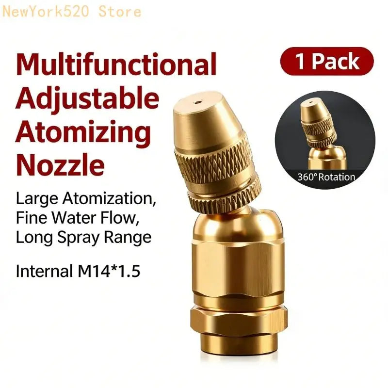 Adjustable Brass Misting Spray Nozzle for Garden & Lawn