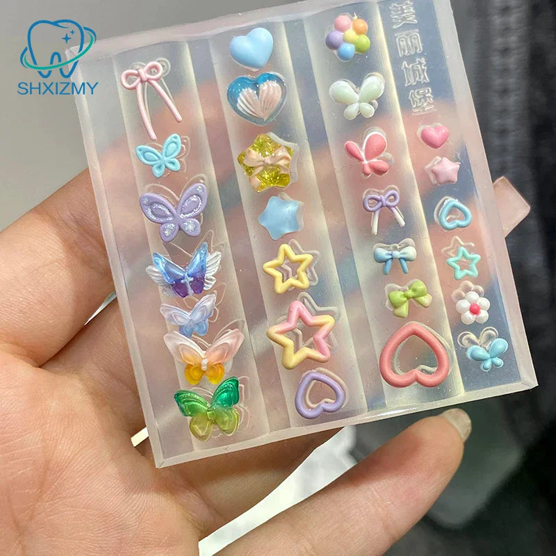 3D Silicone Nail Art Carving Mold – Monstera Leaf & Bird