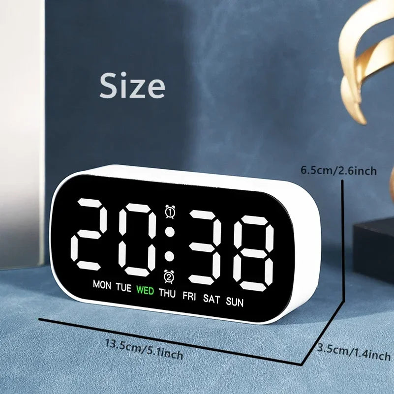 USB Digital Alarm Clock – Dual Alarm, Temperature, Night Mode