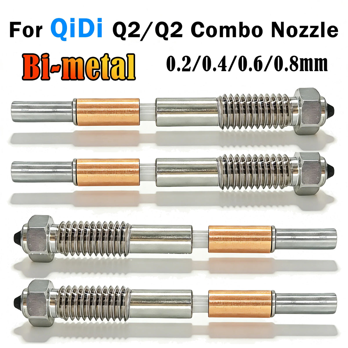 BEGRINT Bimetallic Hotend Nozzle for QIDI Q2 – 0.2–0.8mm