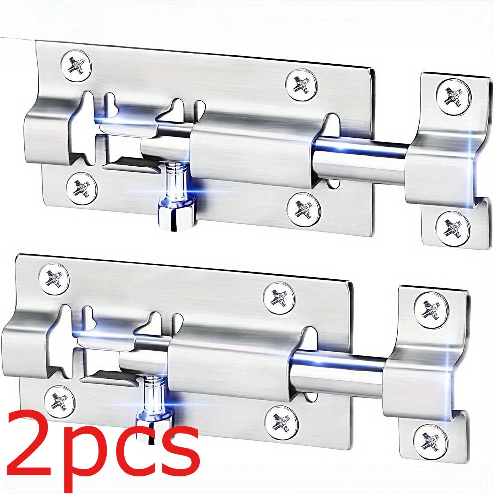 Stainless Steel Barrel Bolt Door Slide Lock – 7.62cm Brushed