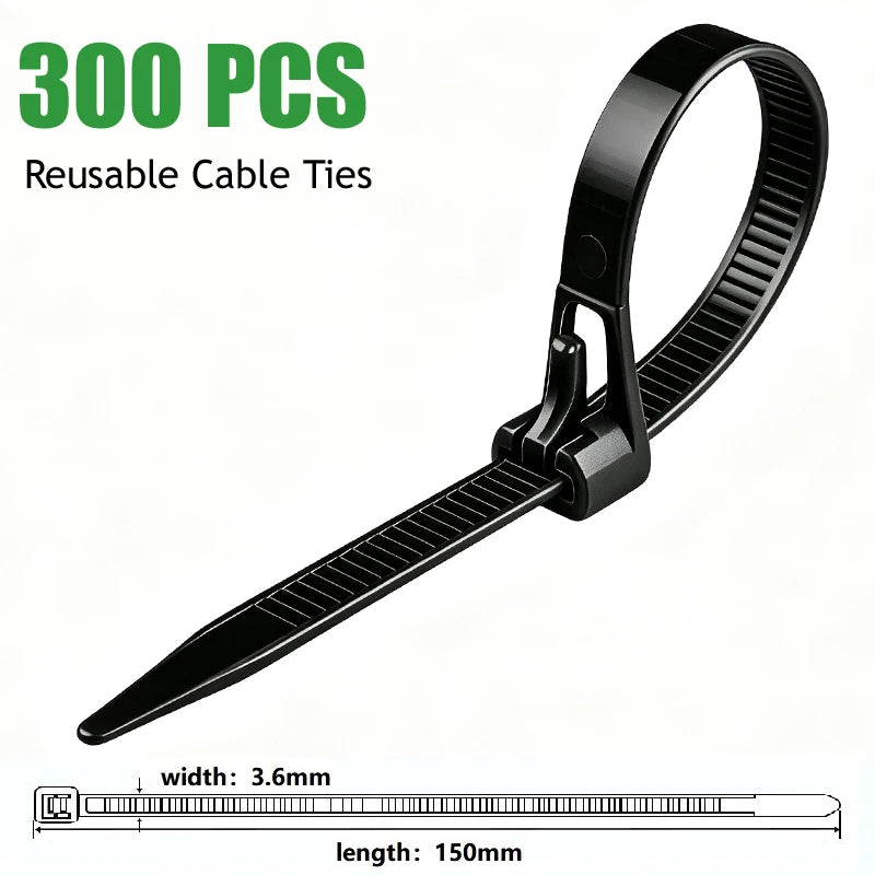UV Resistant Reusable Nylon Cable Ties 100/300/1000 PCS