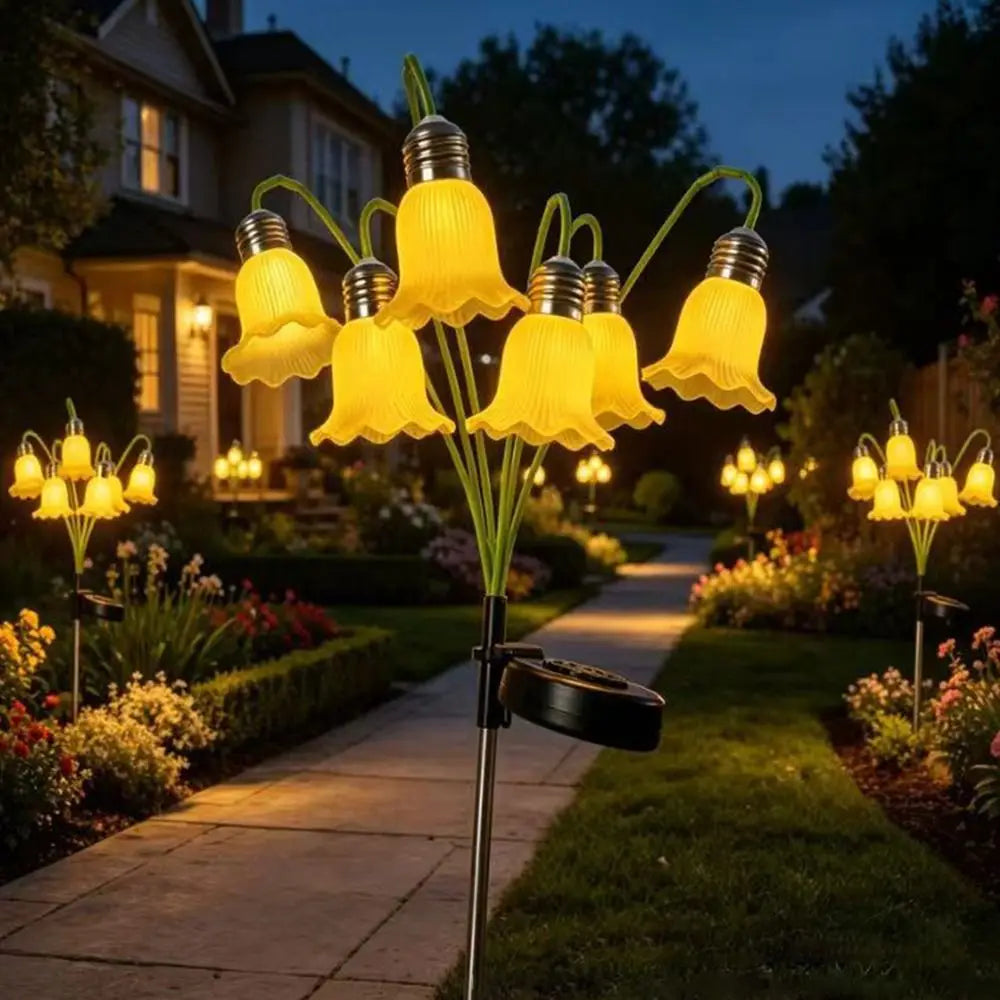 Lily of the Valley Solar Garden Light – 6-Head LED Lawn Stake