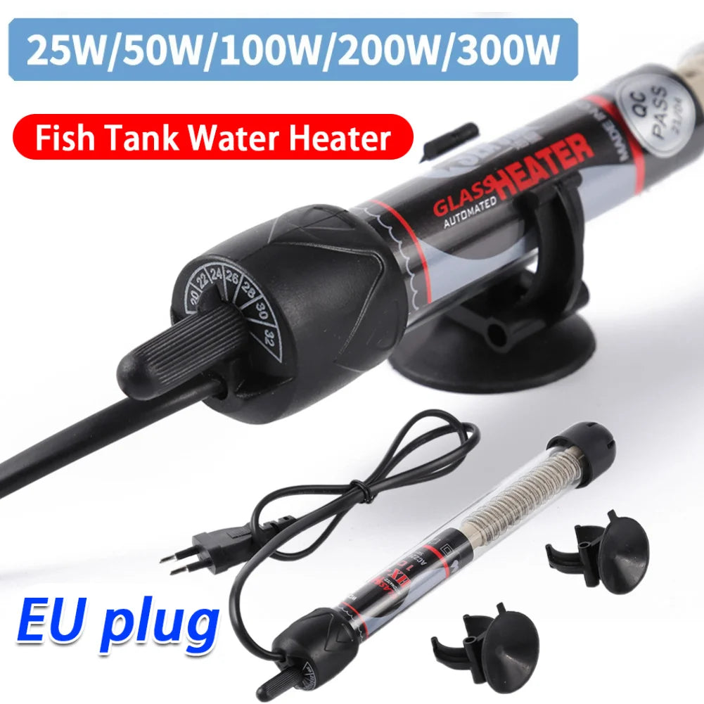 25–300W Submersible Aquarium Heater with Temperature Control