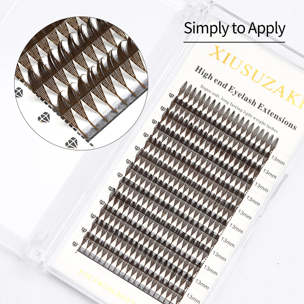 XIUSUZAKI Brown Premade Fan Volume Eyelash Extensions