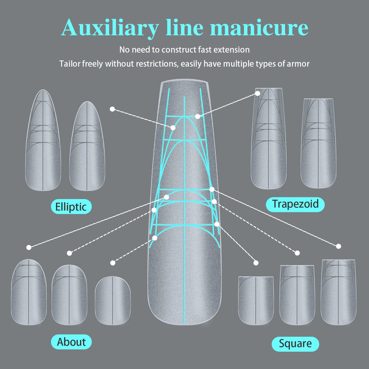 240pcs Long Ballerina Press On Nails – Matte Gel Full Cover Tips