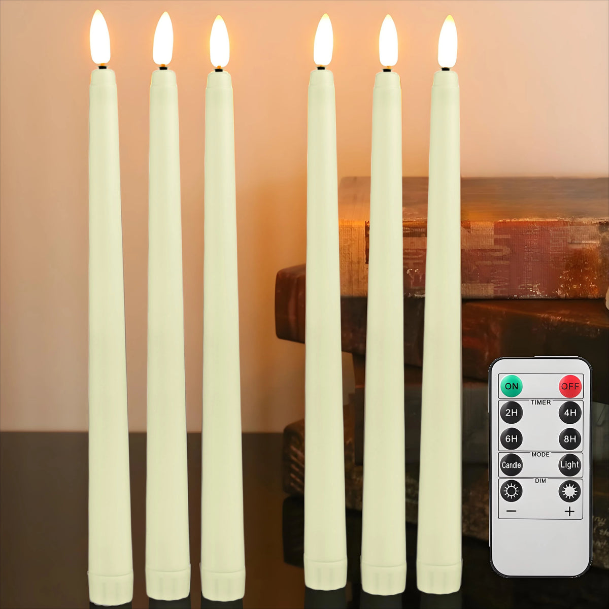 Flameless LED Taper Candles with Remote & Timer | Set of 6–24