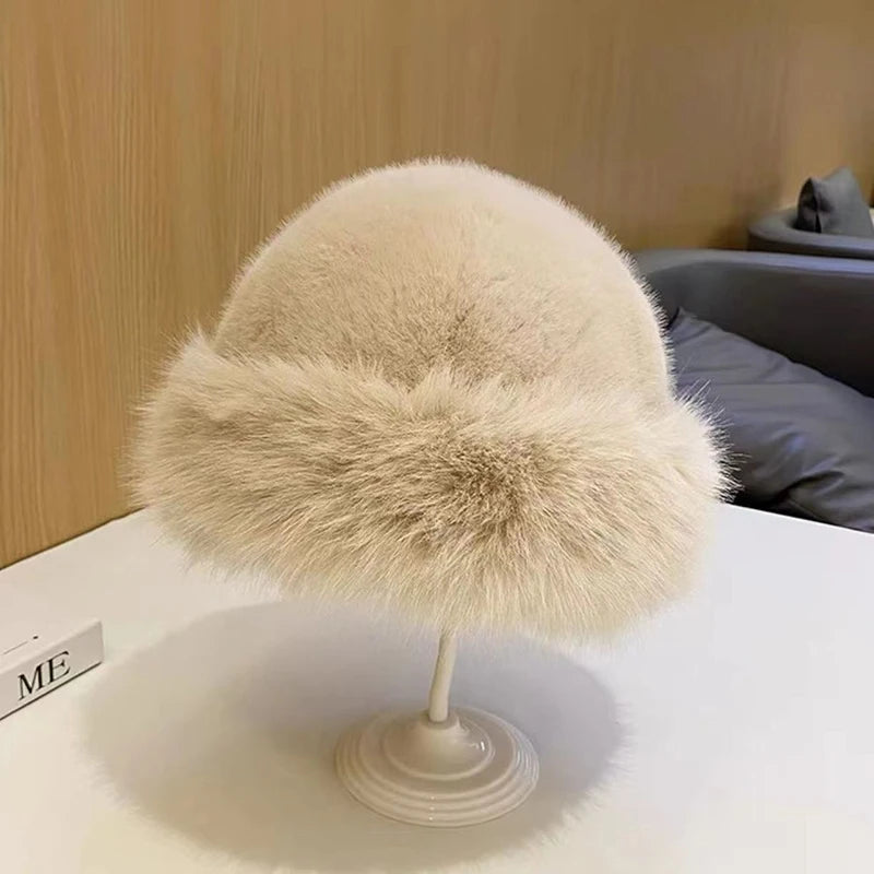 Women's Faux Fox Fur Winter Hat – Windproof Ear Warmer Ski Cap