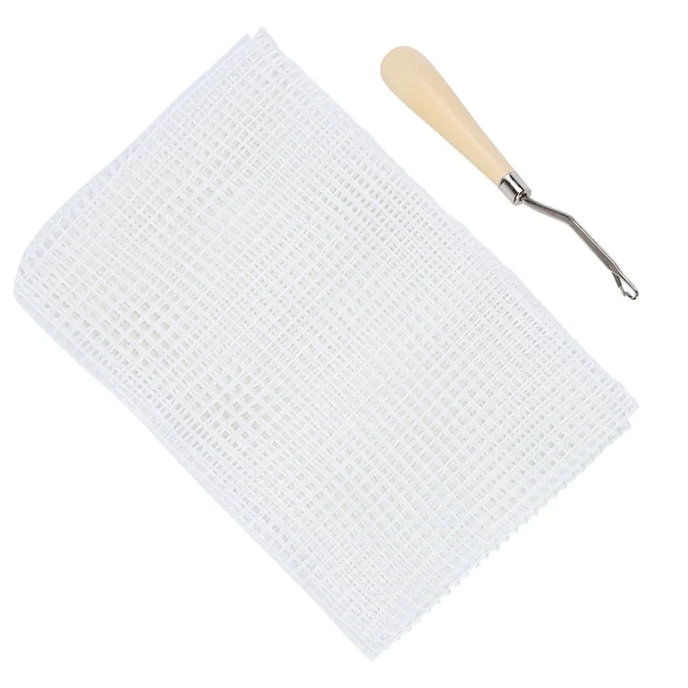 Canvas Latch Hook Rug Making Mesh Kit with Hook – 50x50cm DIY