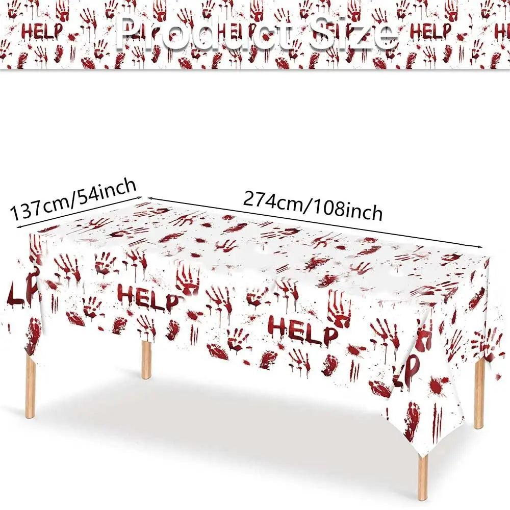 Halloween Disposable Tablecloth – Bronzing Pumpkin & Ghost Cover