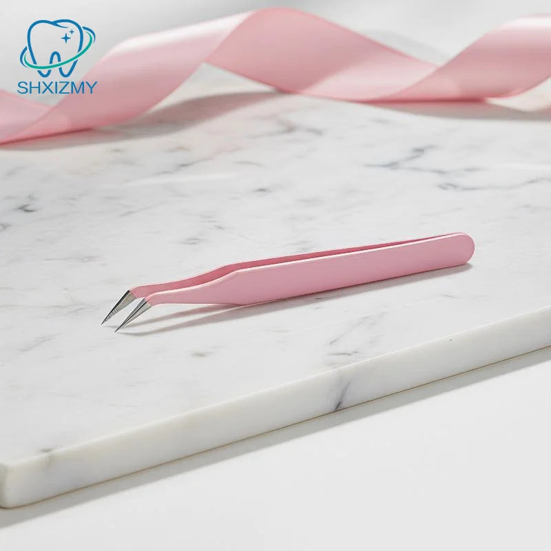 Stainless Steel Eyelash Extension Tweezers – Curved & Straight