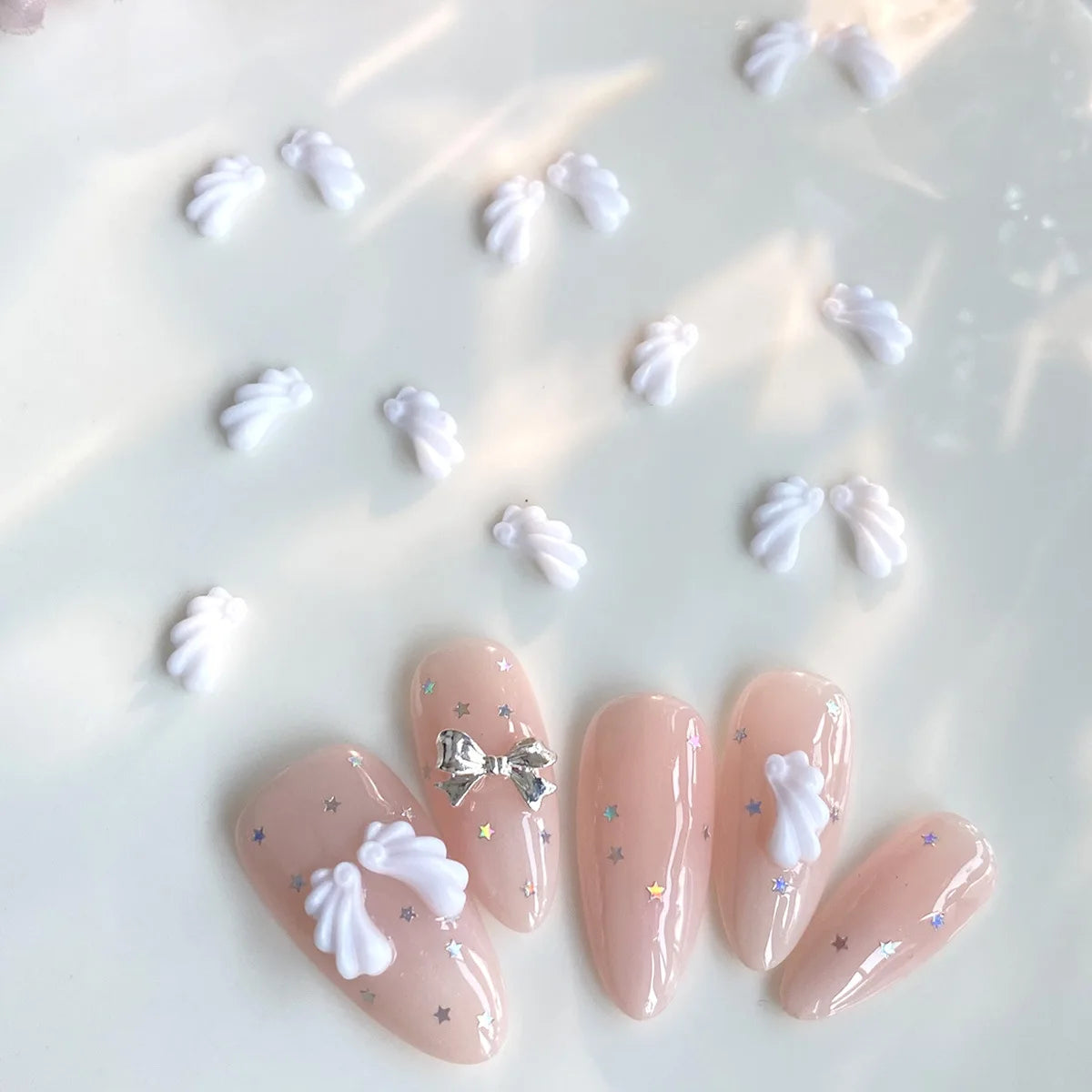 30Pcs 3D Acrylic Angel Wing Nail Charms – Kawaii DIY Nail Art