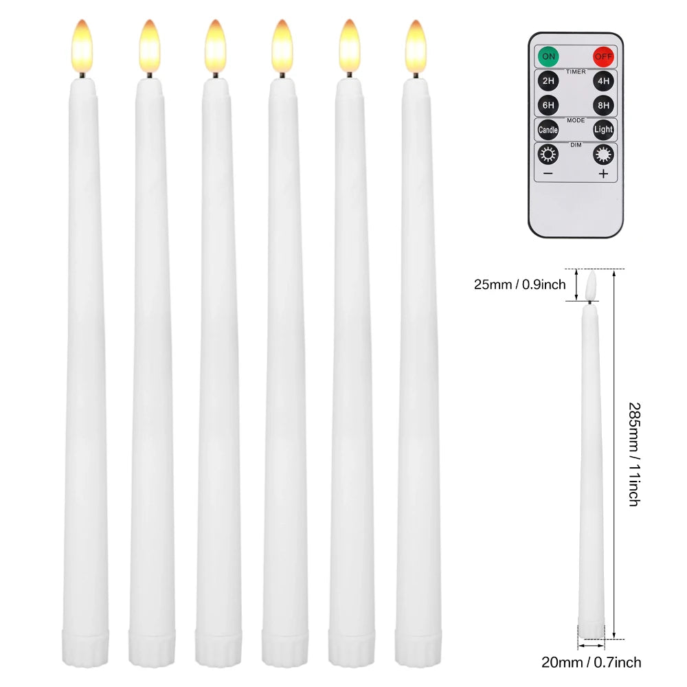 Flameless Taper Candles Battery LED Flickering Set 6/12/24Pcs
