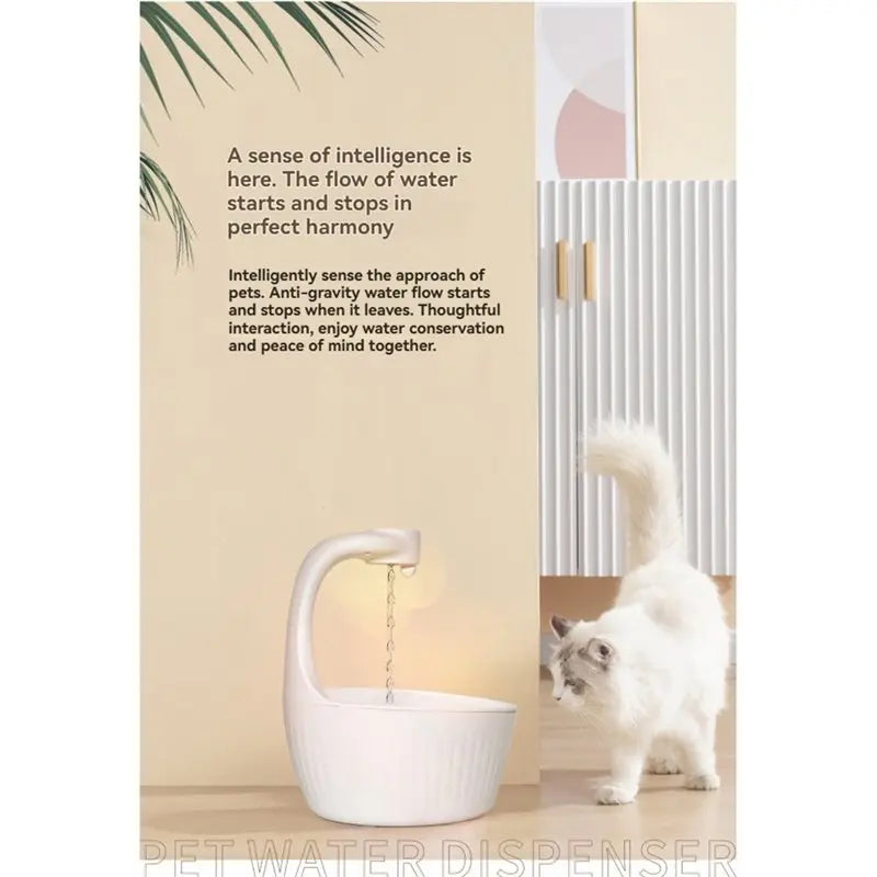 Automatic Cat Water Fountain Anti-Gravity Multi-Layer Filter