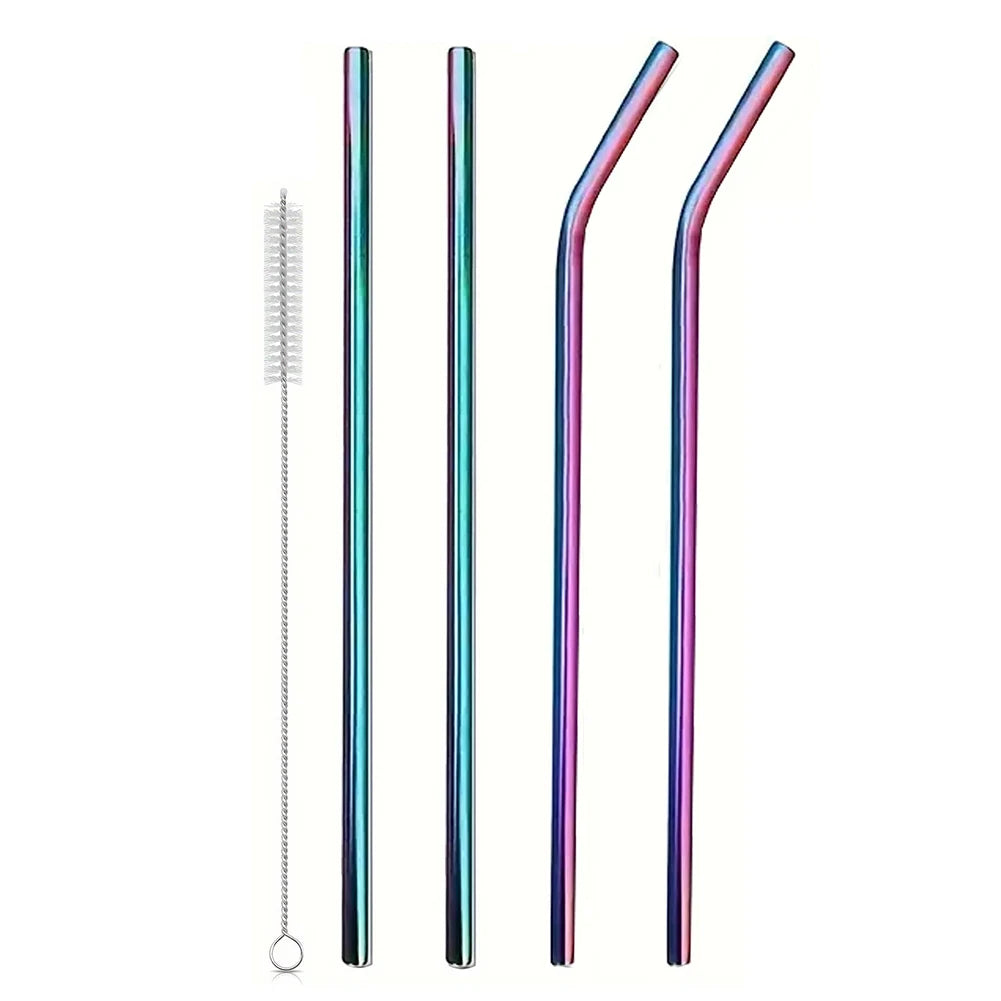 4-Pack Reusable Stainless Steel Straws for 40oz Tumblers