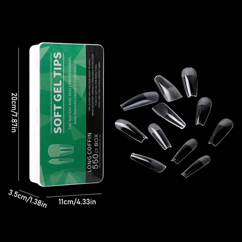 Yoxier Ultra Thin Soft Gel Full Cover Matte Press On Nails 440/550pc