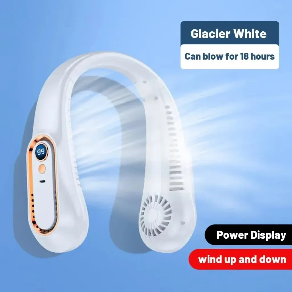 VIBE Neck Bladeless Fan USB Rechargeable 5-Speed Digital Display
