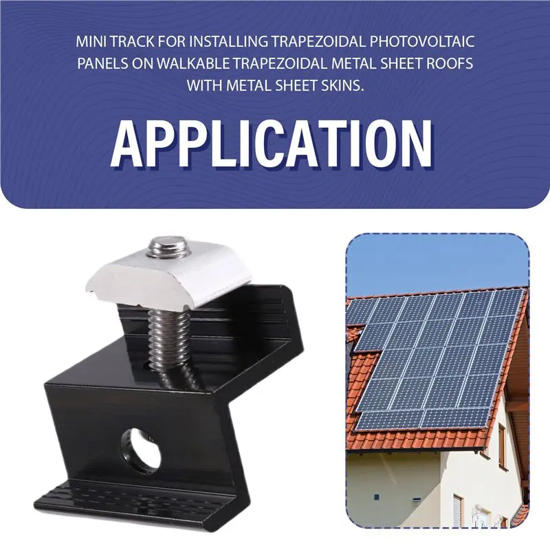 24-Pc Aluminum Solar PV Rail Mount Kit – End & Middle Clamps