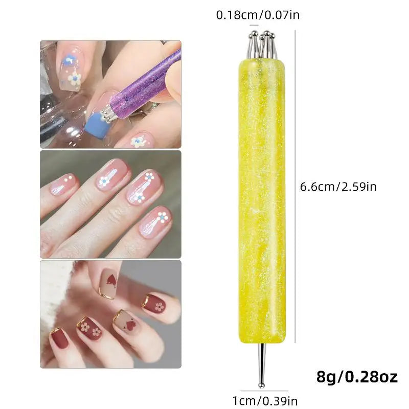 5Pcs Dual-Ended Nail Art Dotting Pen & Liner Brush Set