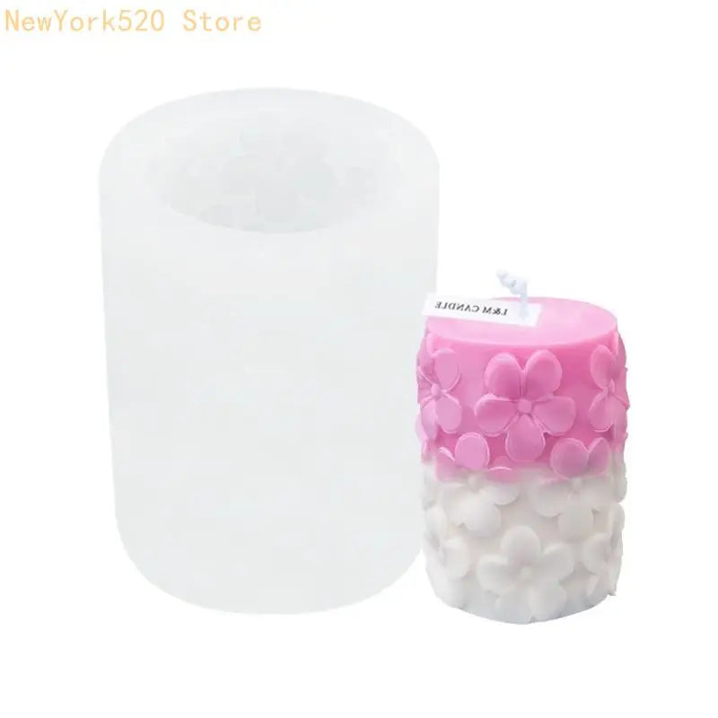 3D Cylinder Silicone Mold – Flower & Butterfly Wave Pattern