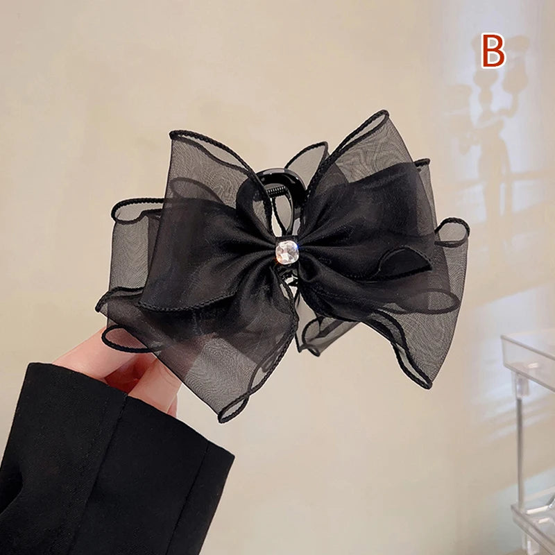 Tulle Big Bow Hair Claw Clip – Elegant Bowknot for Women