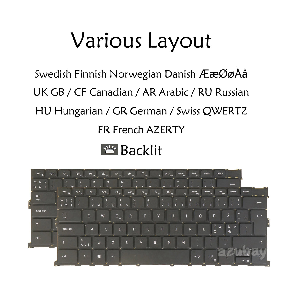 Backlit Keyboard for Dell XPS 13 9300 9310 – Multi-Layout