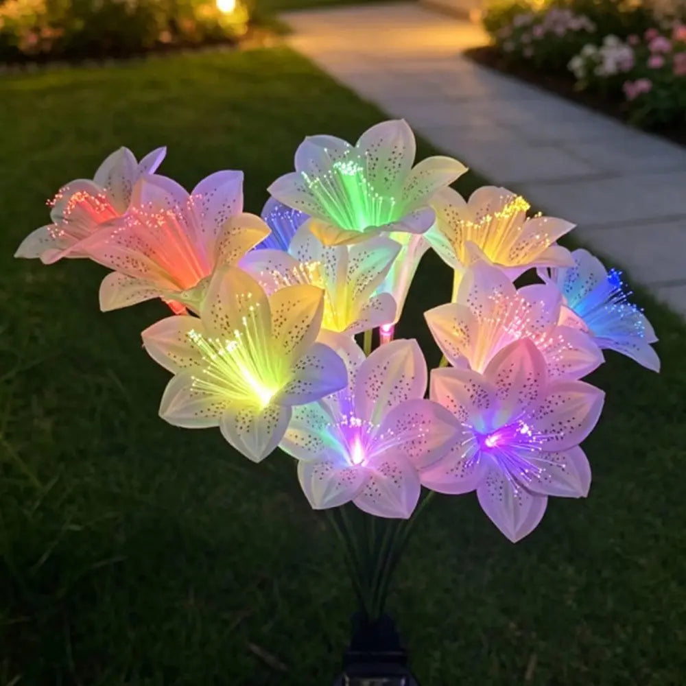 Solar LED Lily Flower Garden Stake Light – IP66 Waterproof
