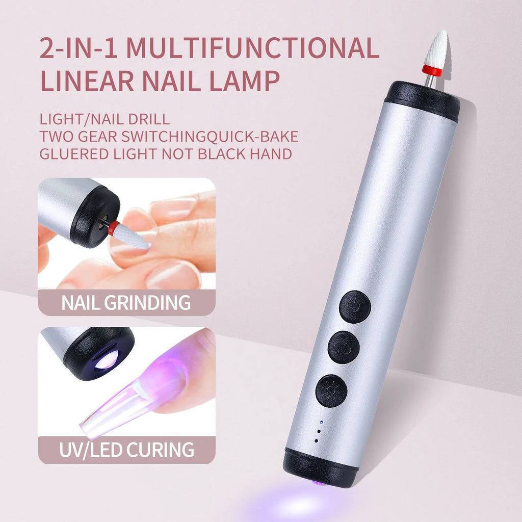 2-in-1 Electric Nail Drill & UV LED Lamp USB Rechargeable