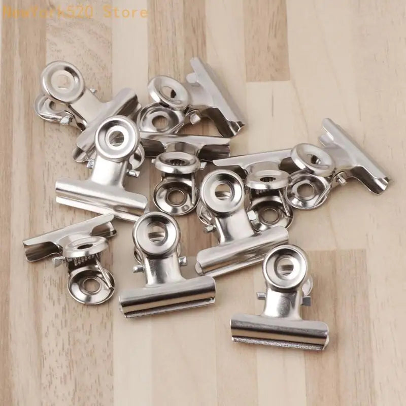 10-Pack Stainless Steel Bag Clips & Document Clamps