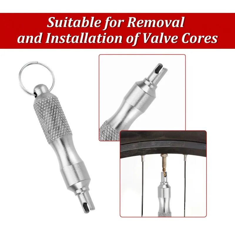 Zinc Alloy Valve Core Tool – Bike & Motorcycle Keychain