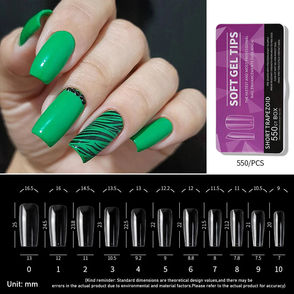 Yoxier Ultra Thin Soft Gel Full Cover Matte Press On Nails 440/550pc