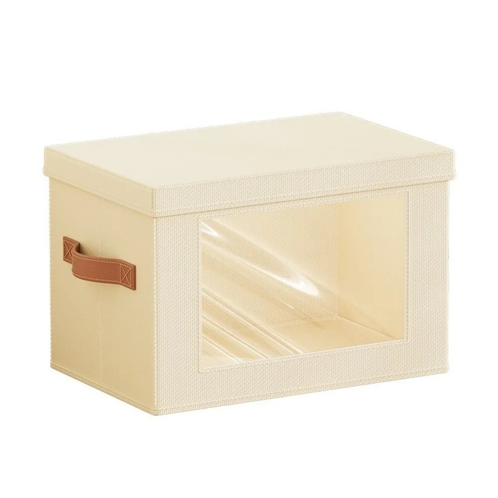 Foldable Fabric Storage Box with Visible Window & Handle