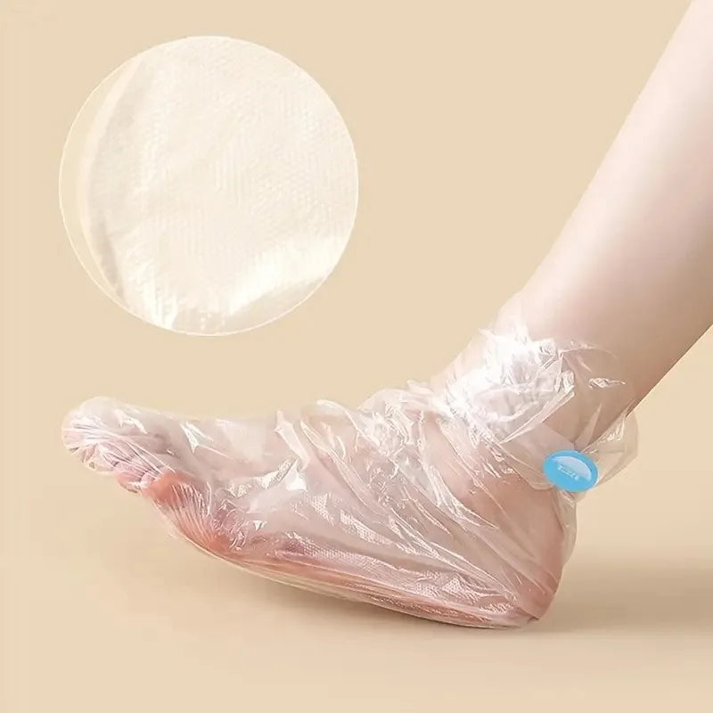 100-Pack Disposable Foot Mask Film & Hot Wax Boot Bags
