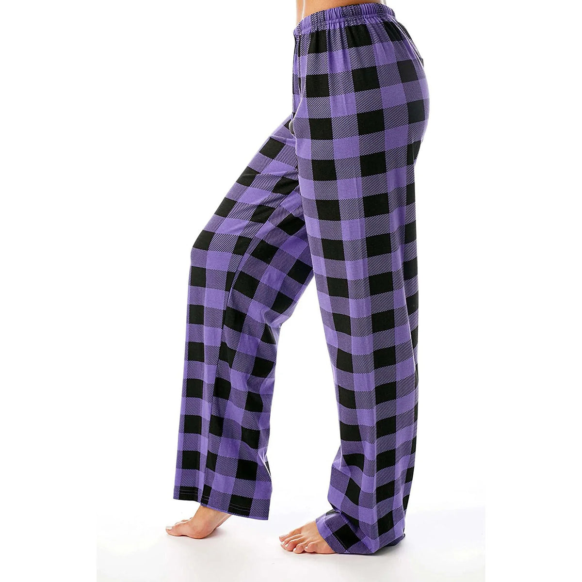 Women's Plaid Lounge Pants – Drawstring Sleep Bottoms S–3XL