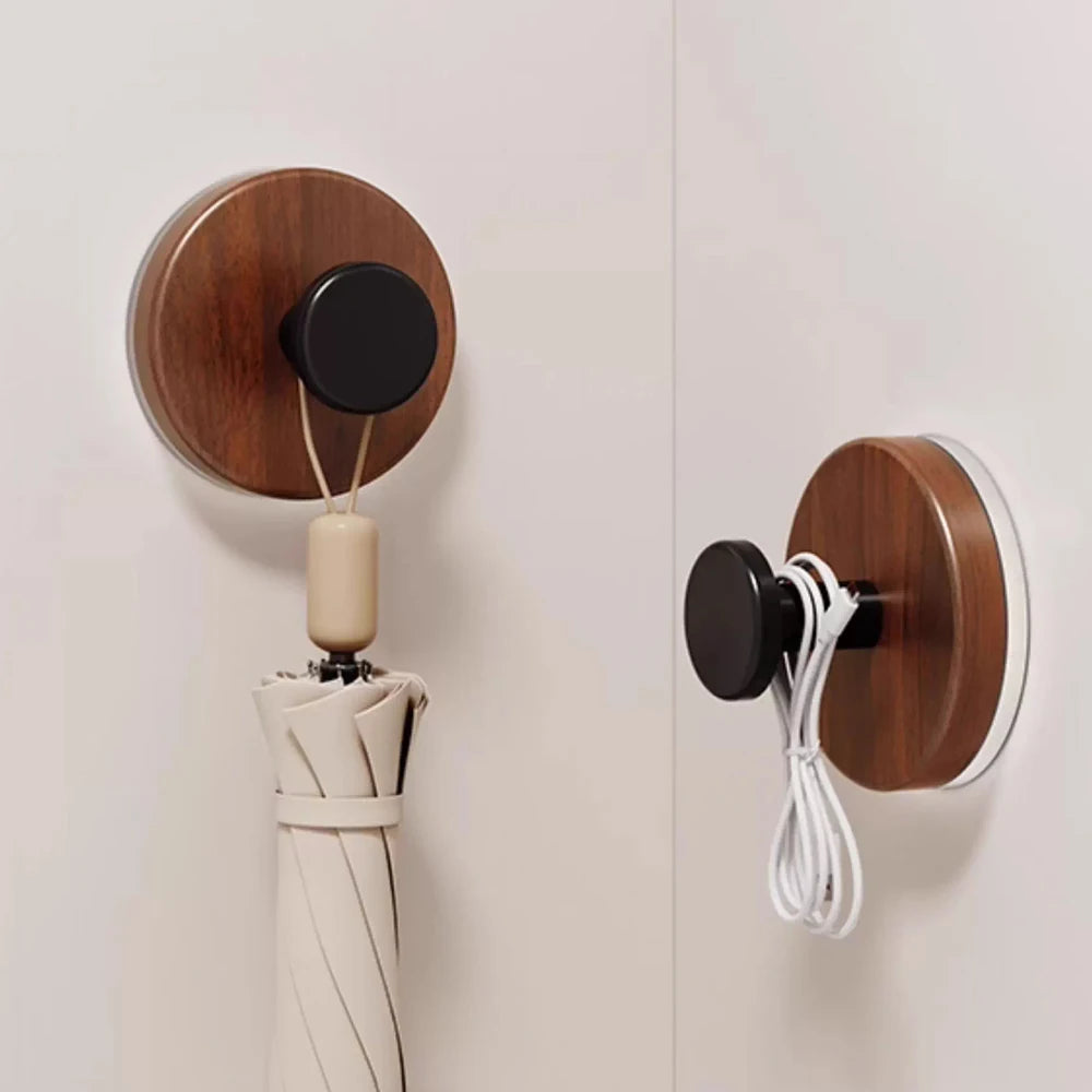 Wood Grain Suction Cup Wall Hook – No-Drill Towel Hanger