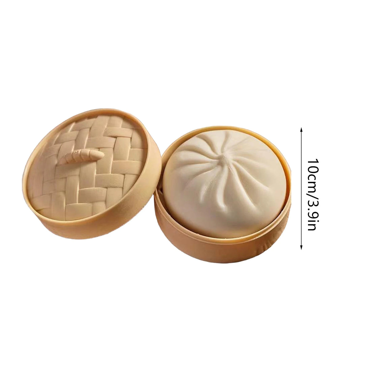 Dumpling Squishy Stress Ball Fidget Toy with Steamer Design