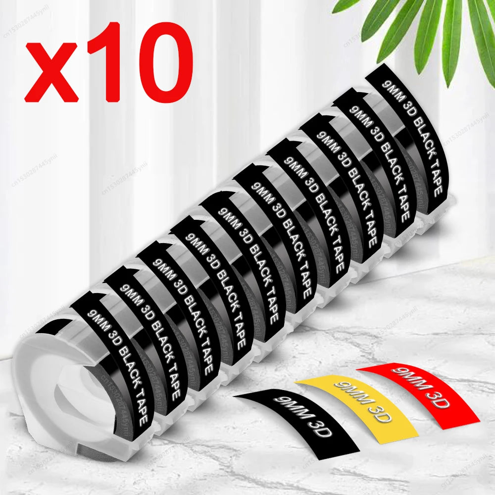 9mm Dymo 3D Embossing Tape – Compatible Dymo 12965 Motex E101 B90