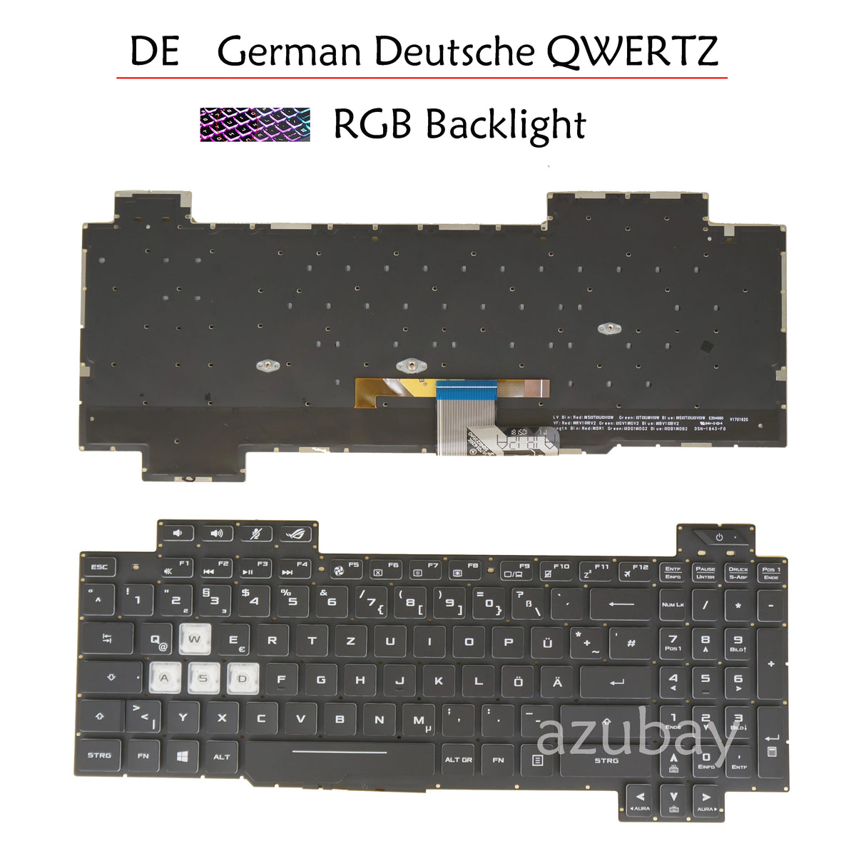 RGB Backlit Keyboard Asus ROG Strix SCAR II GL704GM GV GW