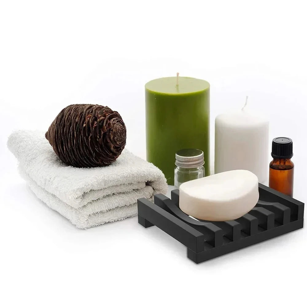 KindFuny Silicone Self-Draining Soap Dish Holder | Shower & Kitchen