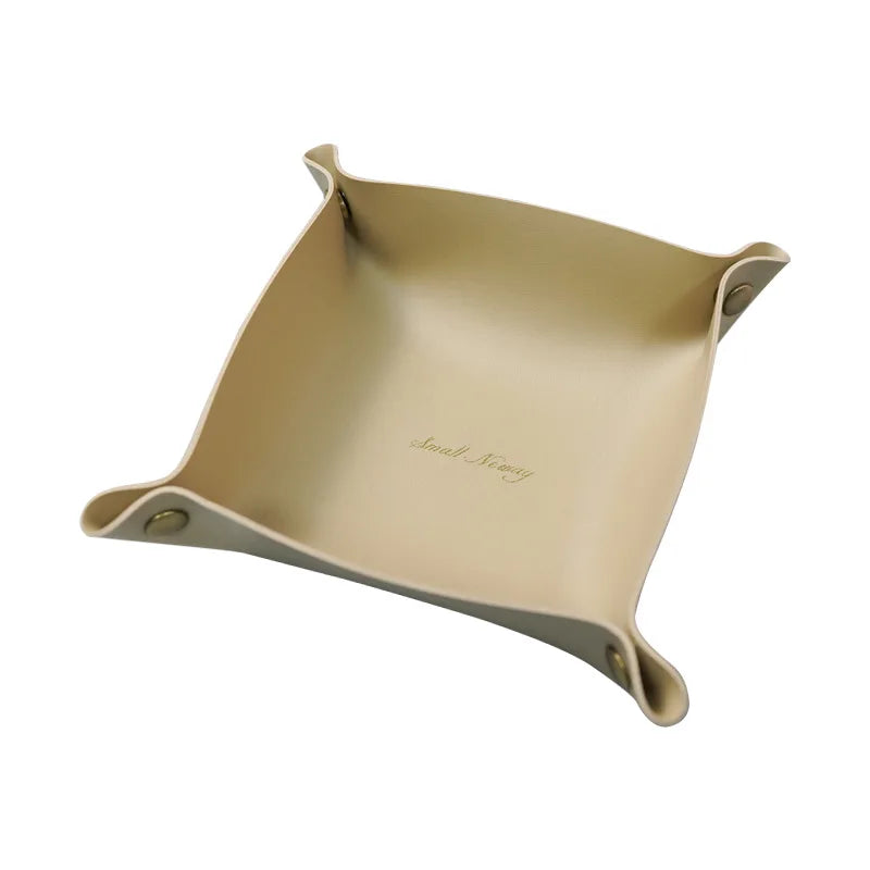 Nordic Leather Folding Storage Tray – Desk & Jewelry Organizer